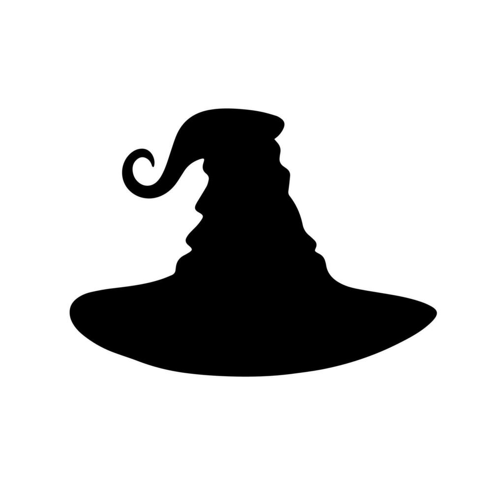 Witch hat silhouette. Halloween decor. Vector illustration.