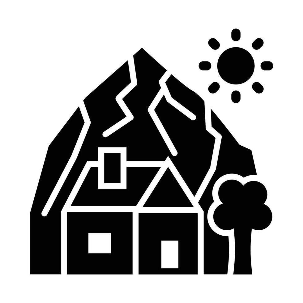 Mountain House Vector Glyph Icon For Personal And Commercial Use.