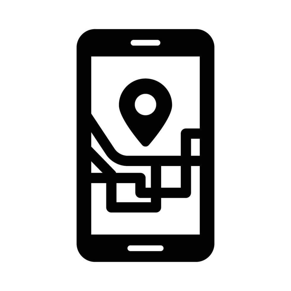 Mobile Gps Vector Glyph Icon For Personal And Commercial Use.