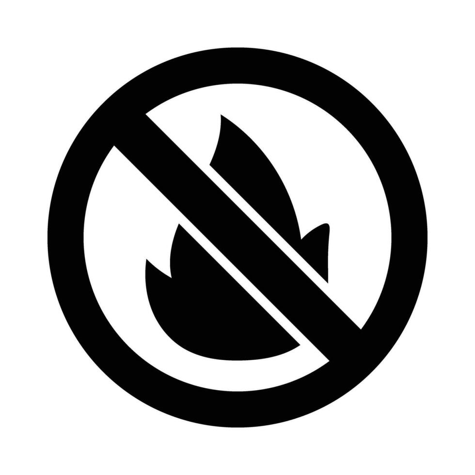 No Fire Vector Glyph Icon For Personal And Commercial Use.