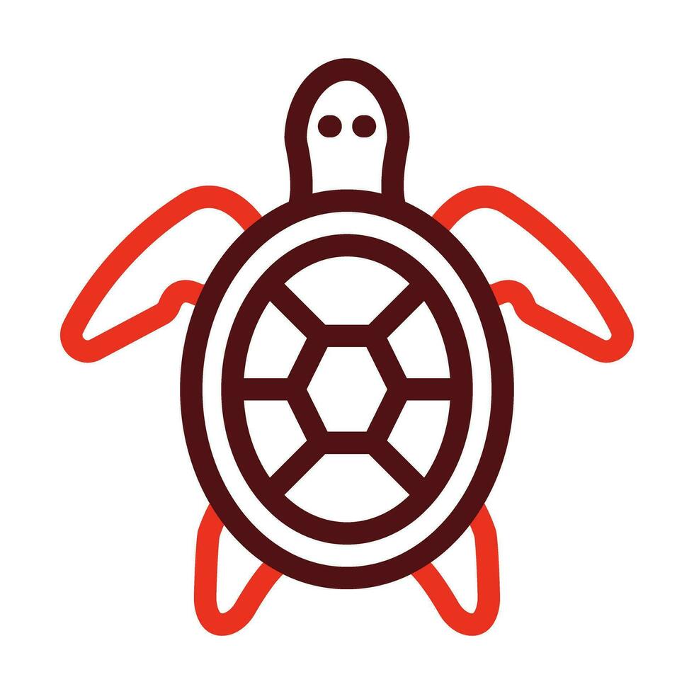 Turtle Glyph Two Color Icon For Personal And Commercial Use. vector