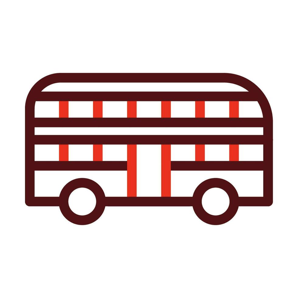 Double Bus Glyph Two Color Icon For Personal And Commercial Use. vector