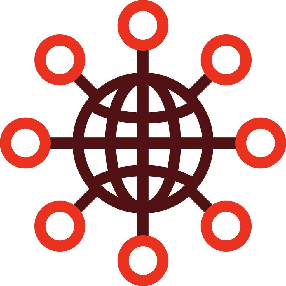 Networking Thick Line Two Color Icons For Personal And Commercial Use. vector