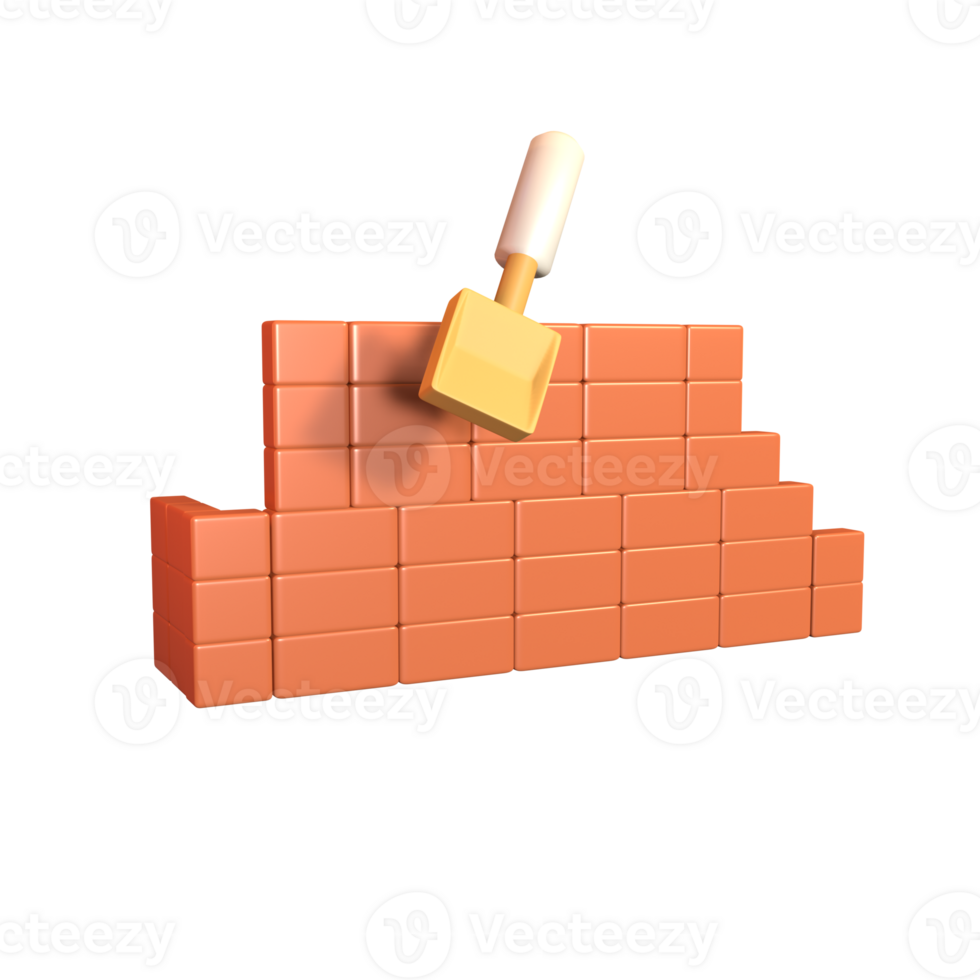 3D icon construction hat rendered isolated on the transparent background png