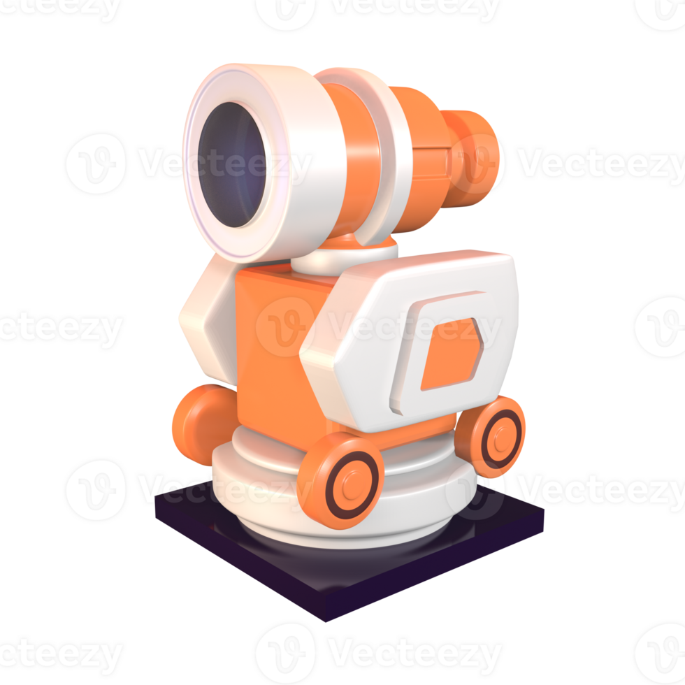 3D icon industrial robot rendered isolated on the transparent background png