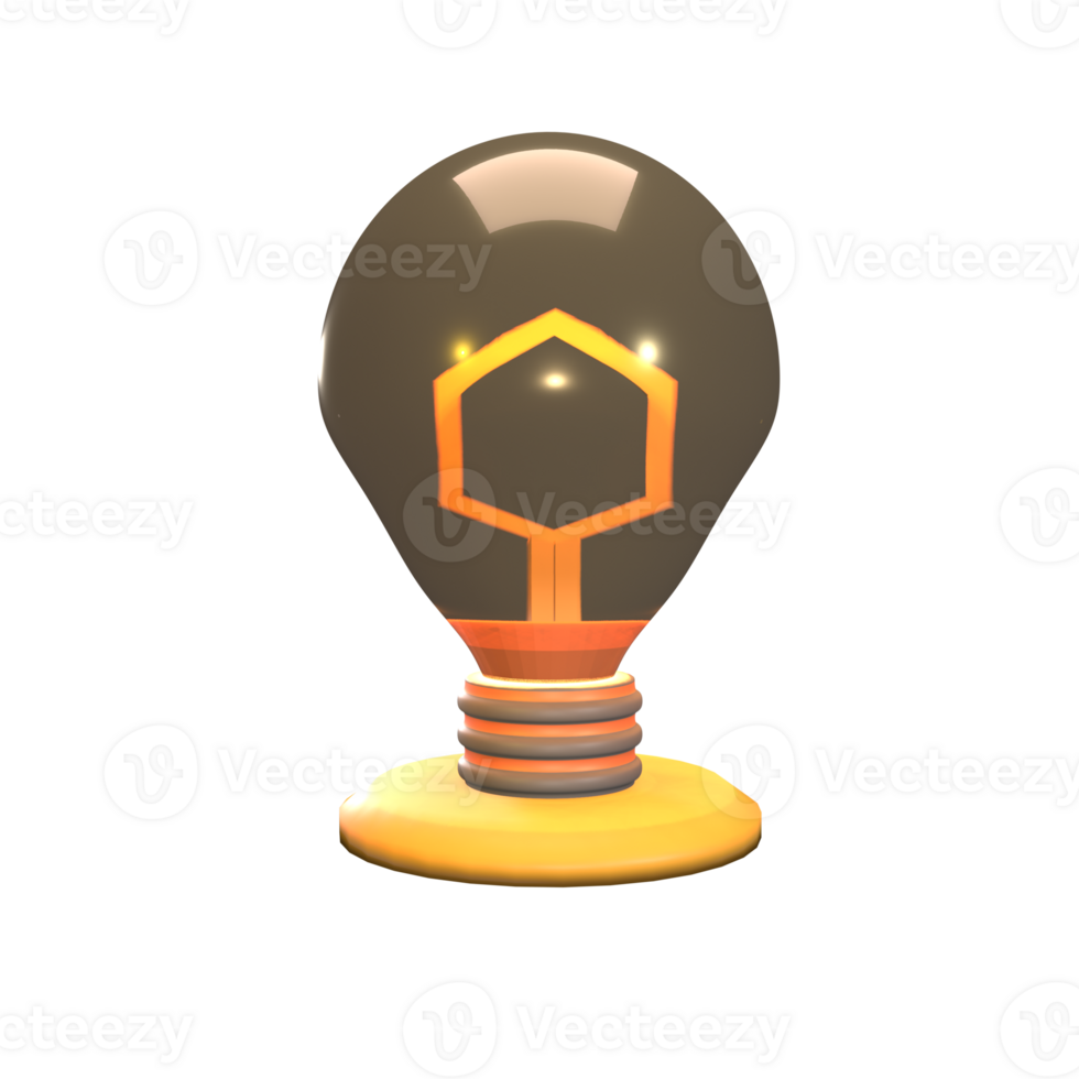 3D icon factory light bulb rendered isolated on the transparent background png