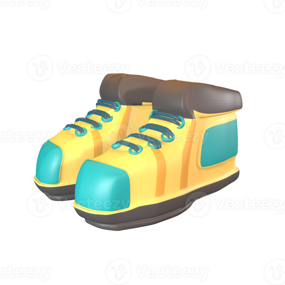 3D icon worker boots rendered isolated on the transparent background png