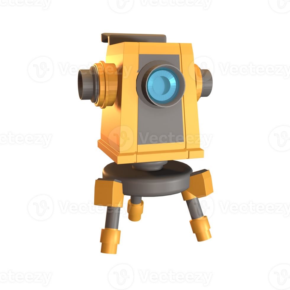 3D icon theodolite rendered isolated on the transparent background png