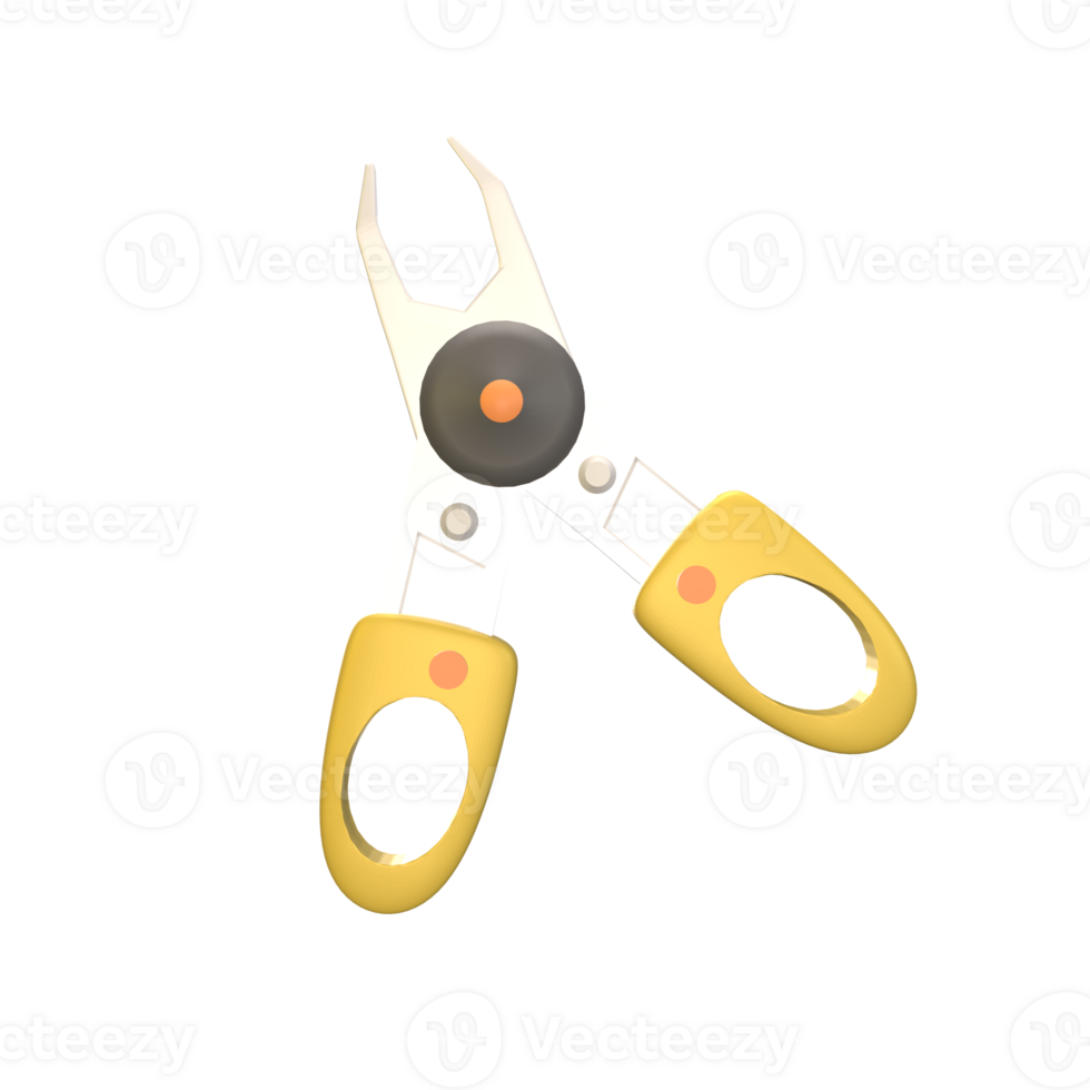 3D icon pliers rendered isolated on the transparent background png