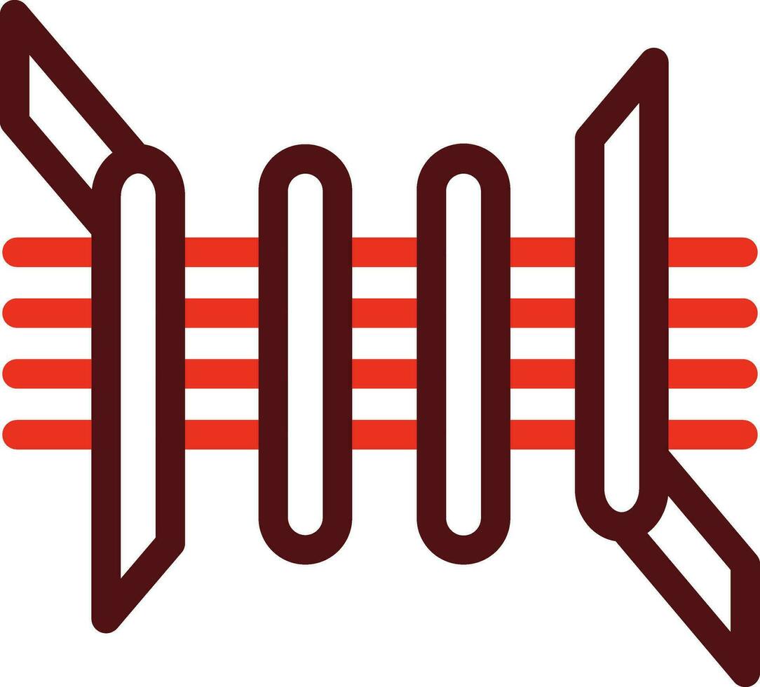 Barbed Wire Glyph Two Color Icon For Personal And Commercial Use. vector
