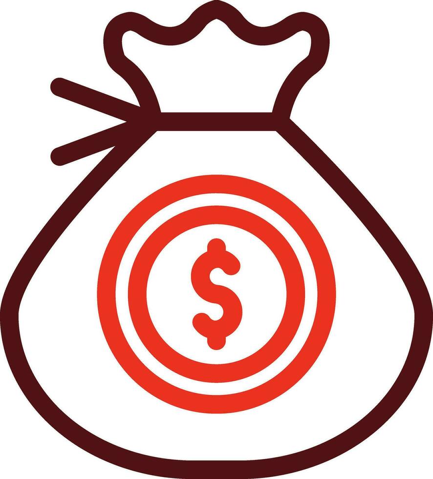 dinero bolso glifo dos color icono para personal y comercial usar. vector