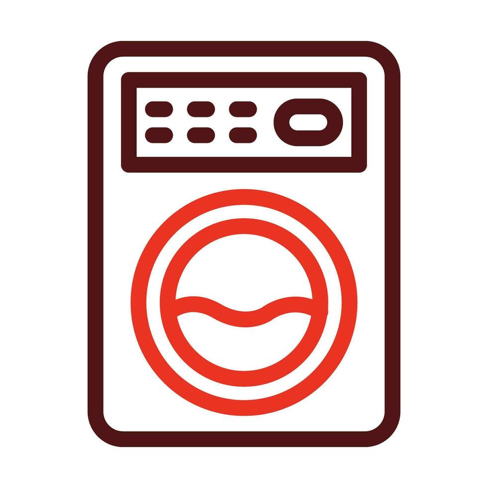 Washing Machine Glyph Two Color Icon For Personal And Commercial Use. vector