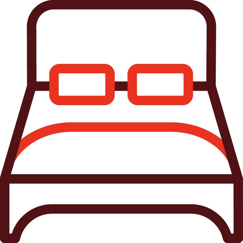 Double Bed Glyph Two Color Icon For Personal And Commercial Use. vector