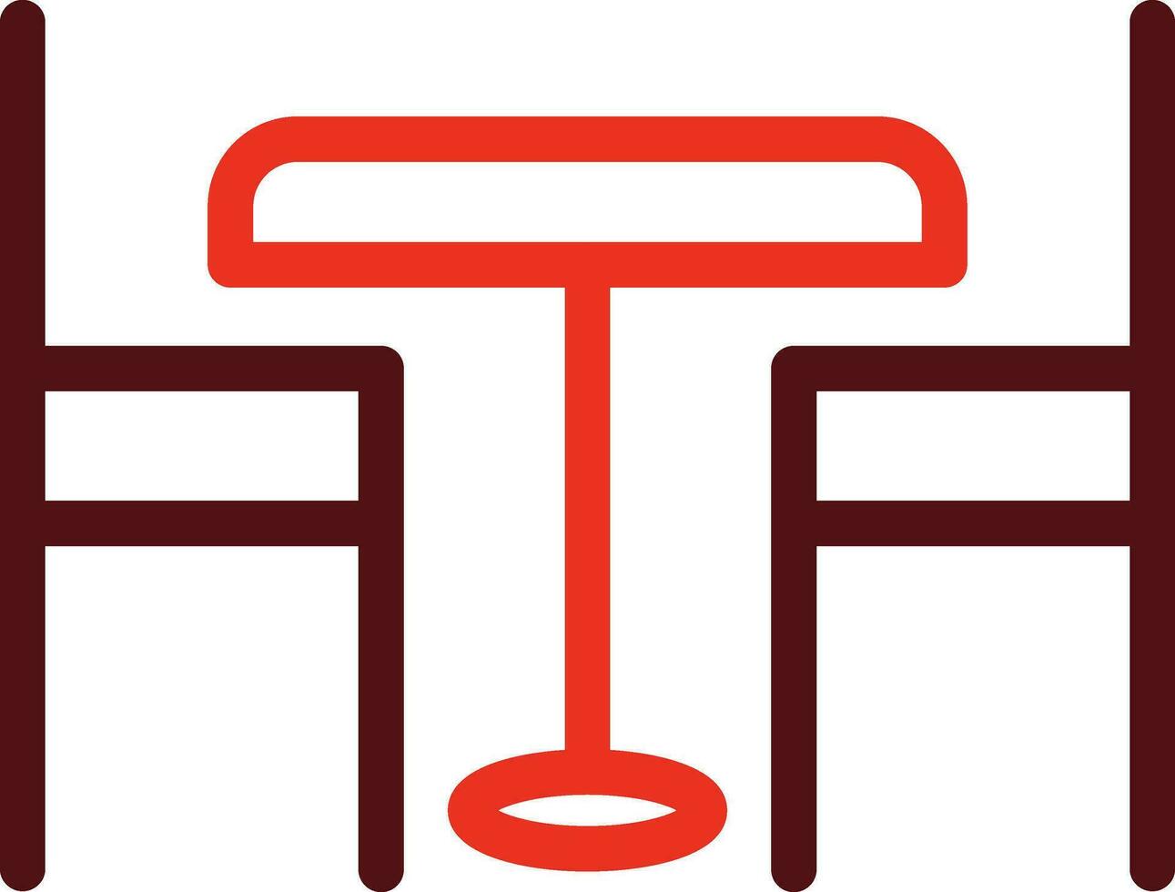 Dining Table Glyph Two Color Icon For Personal And Commercial Use. vector