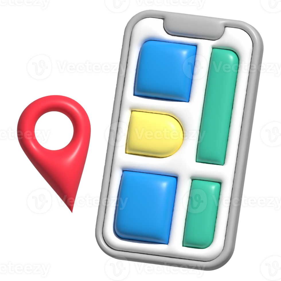 GPS mobile phone design icon 3d png