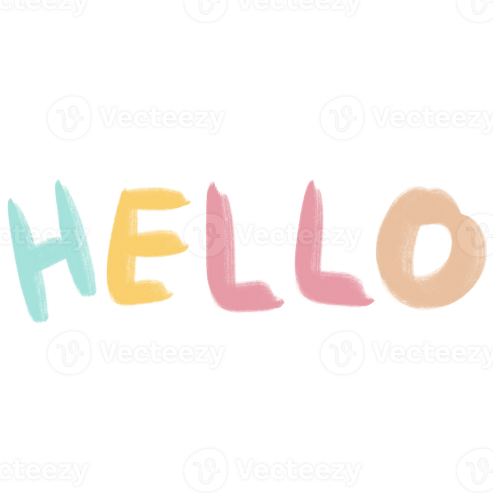 Cute hello word png