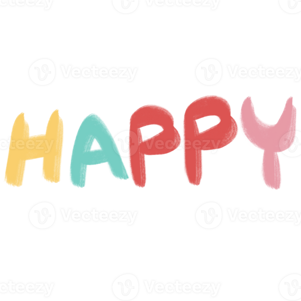 Cute happy word png