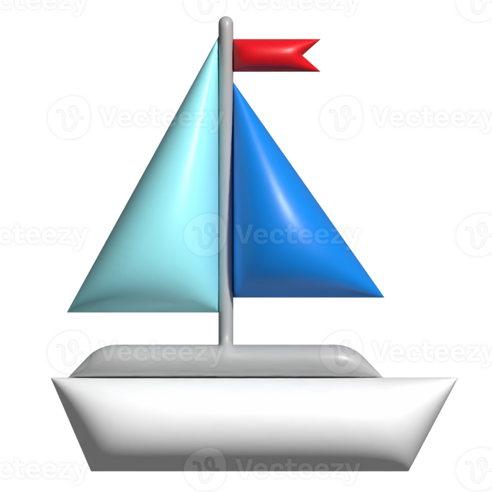 Sailboat design icon 3d rendering png