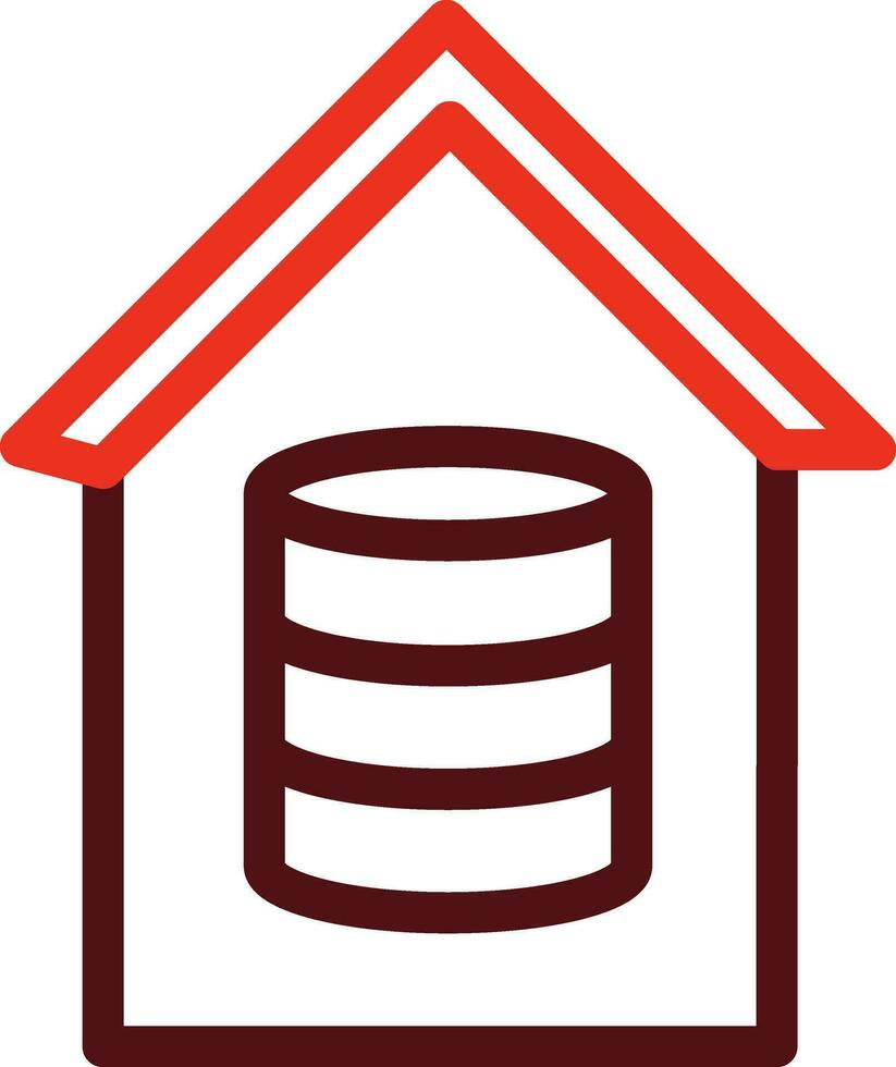 Data House Thick Line Two Color Icons For Personal And Commercial Use. vector