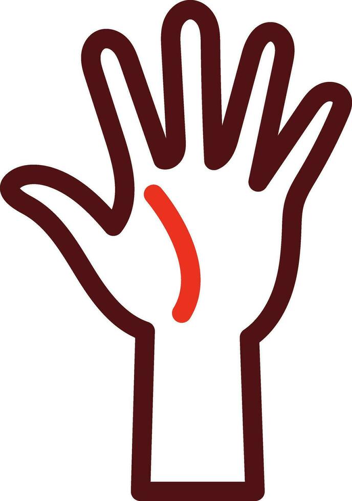 Raise Hand Glyph Two Color Icon For Personal And Commercial Use. vector