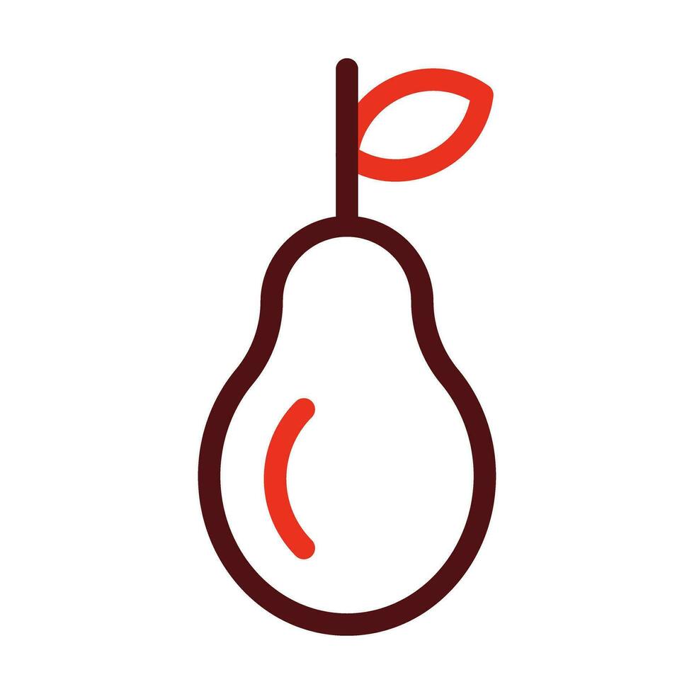 Pear Glyph Two Color Icon For Personal And Commercial Use. vector