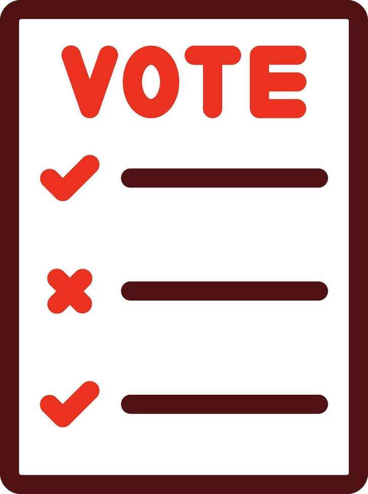 Ballot Glyph Two Color Icon For Personal And Commercial Use. vector