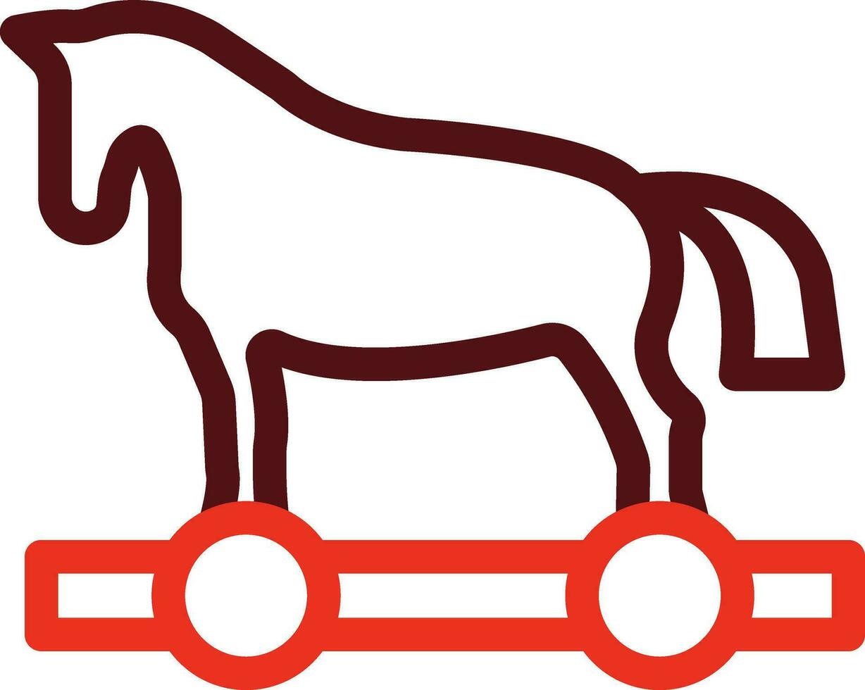 Trojan Horse Glyph Two Color Icon For Personal And Commercial Use. vector