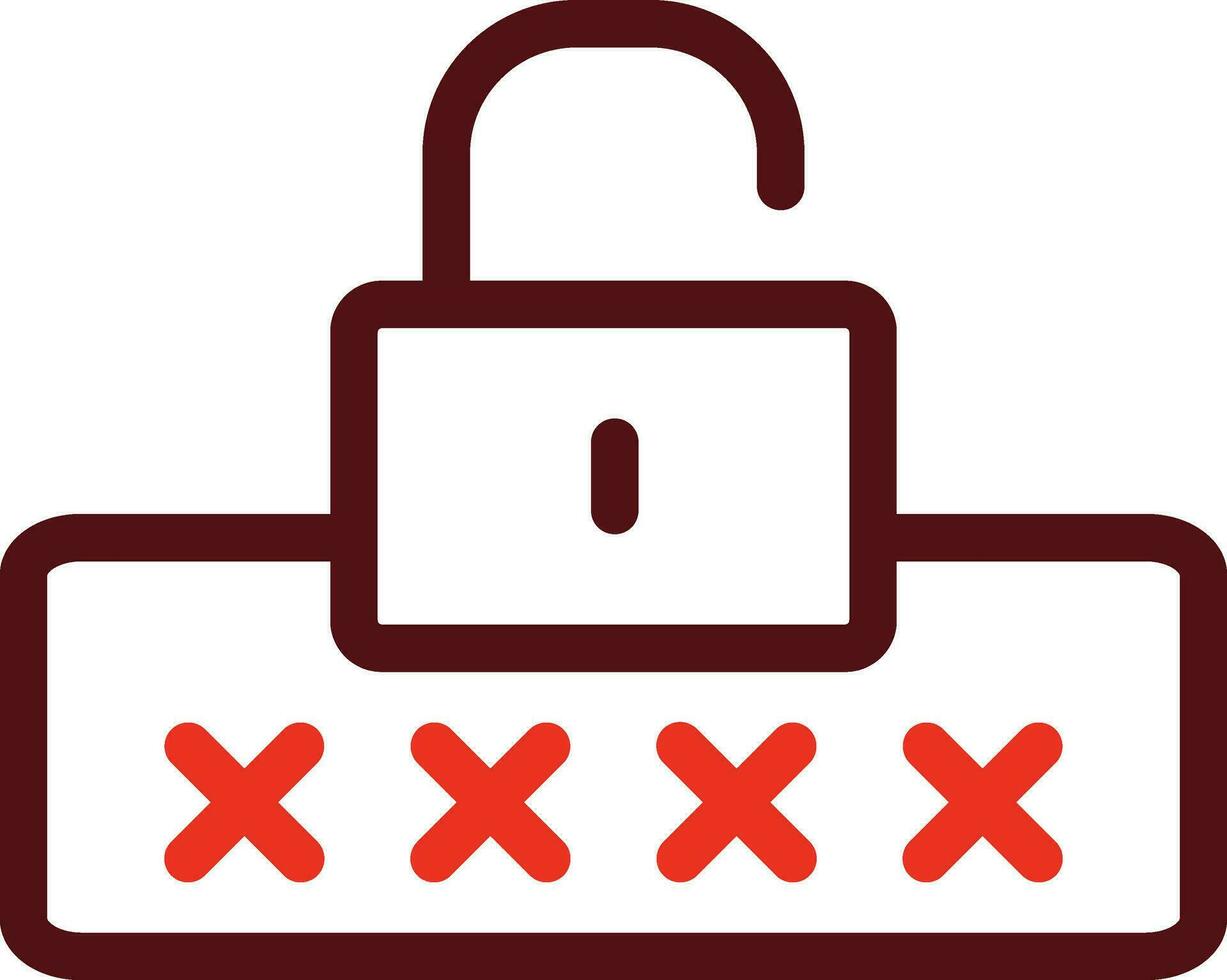Broken Password Glyph Two Color Icon For Personal And Commercial Use. vector