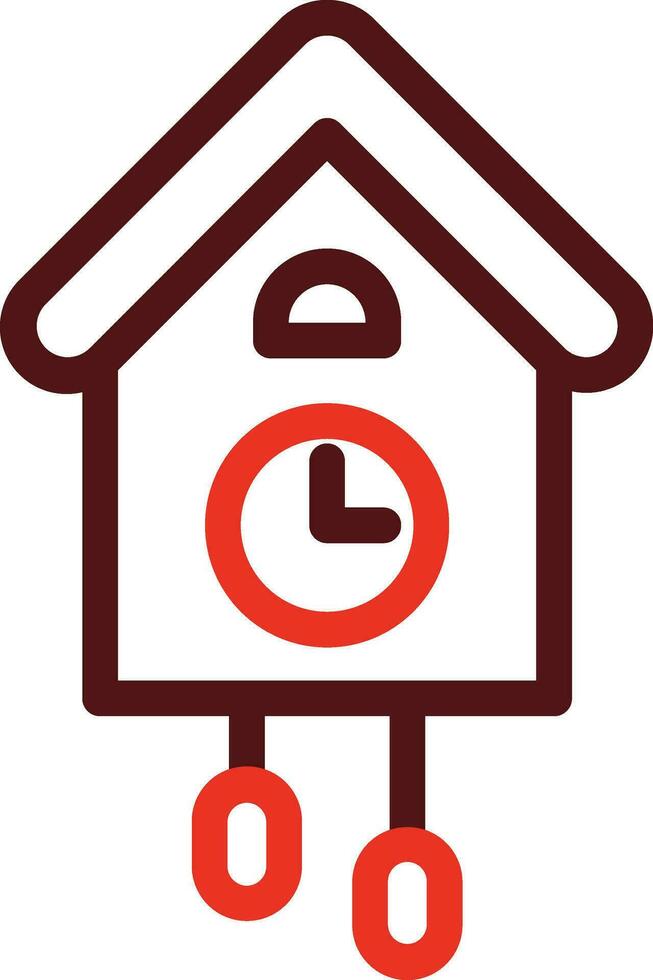 cuco reloj glifo dos color icono para personal y comercial usar. vector