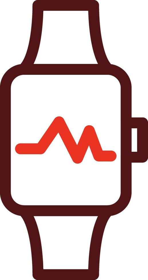 Fitness Watch Glyph Two Color Icon For Personal And Commercial Use. vector