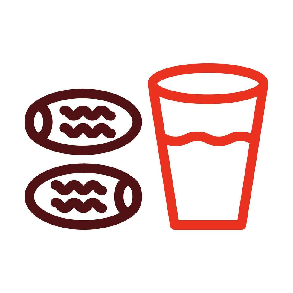 iftar glifo dos color icono para personal y comercial usar. vector