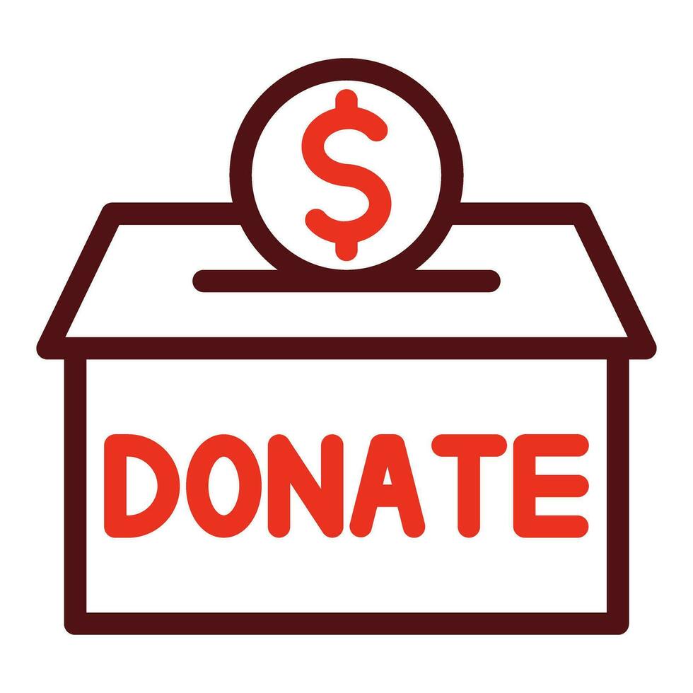 Donations Glyph Two Color Icon For Personal And Commercial Use. vector