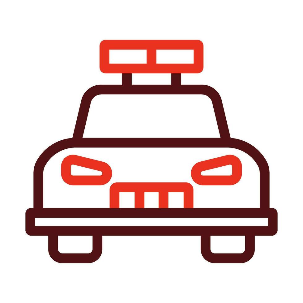 Police Car Glyph Two Color Icon For Personal And Commercial Use. vector