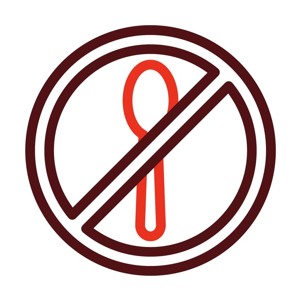 No Food Glyph Two Color Icon For Personal And Commercial Use. vector