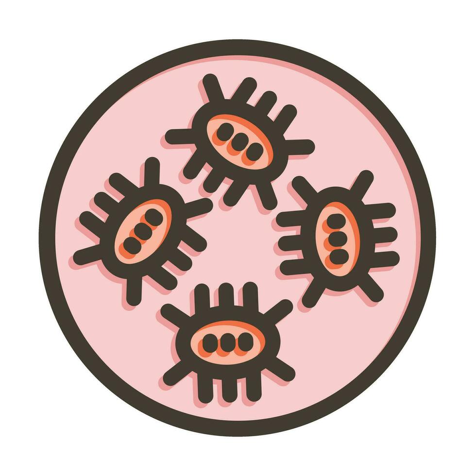 Virus Thick Line Filled Colors For Personal And Commercial Use. vector