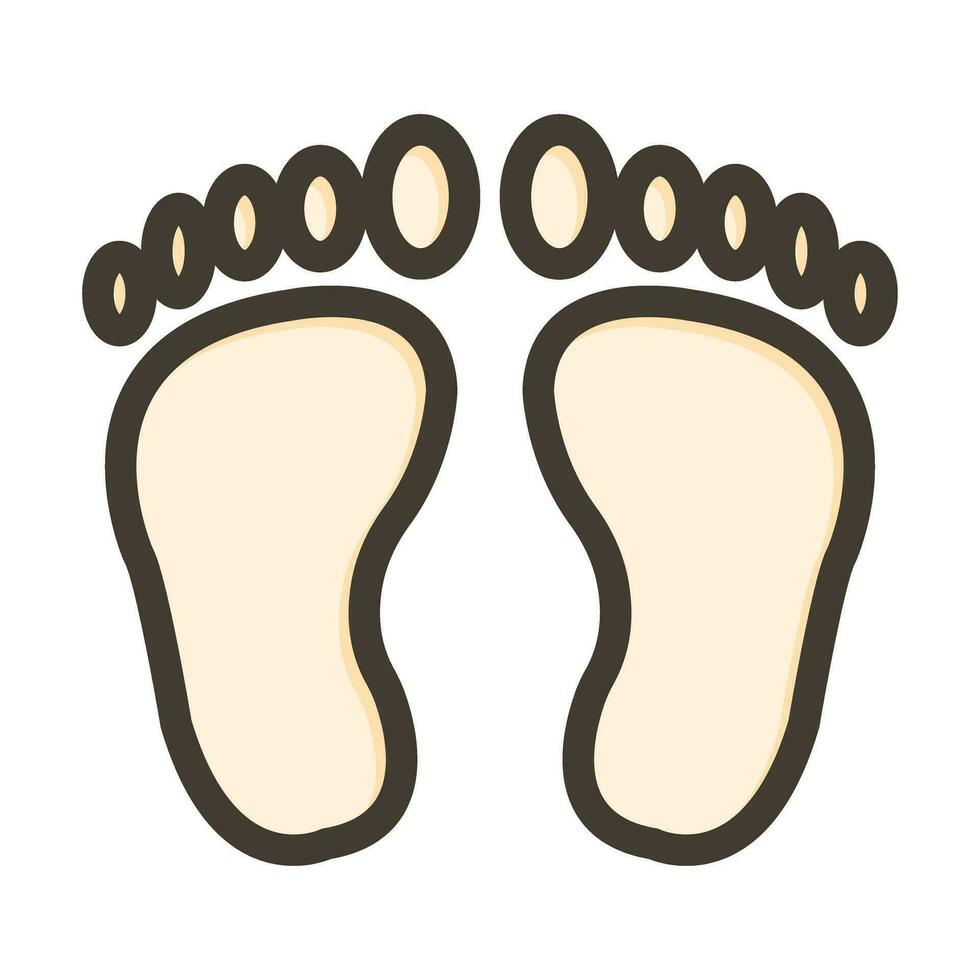 Footprint Thick Line Filled Colors For Personal And Commercial Use. vector