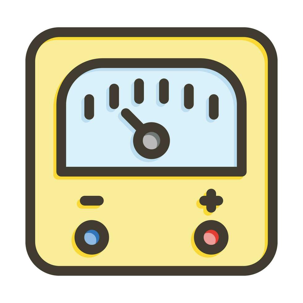 VoltmeterThick Line Filled Colors For Personal And Commercial Use. vector