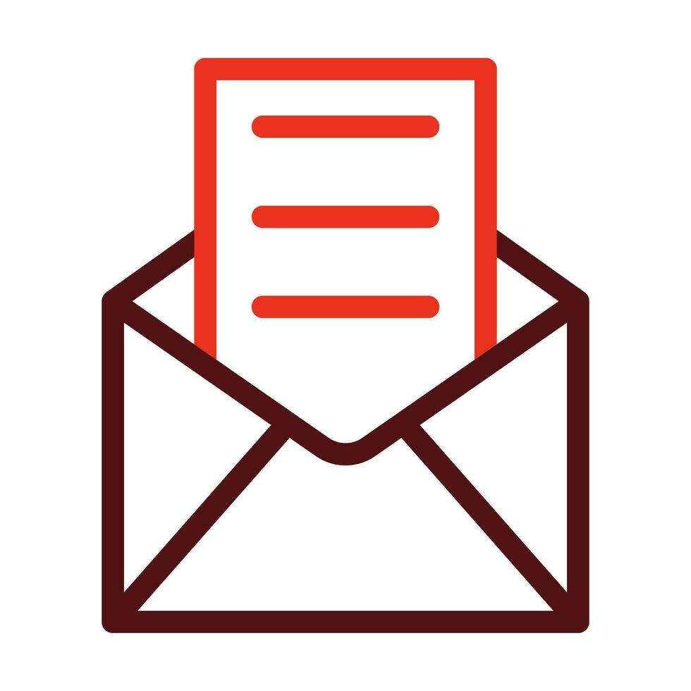 Open Email Glyph Two Color Icon For Personal And Commercial Use. vector
