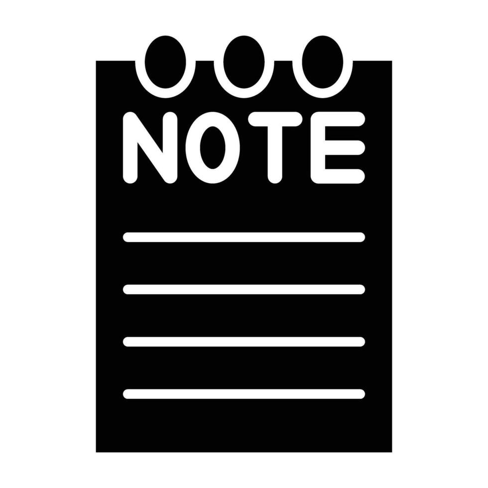 Paper Note Vector Glyph Icon For Personal And Commercial Use.