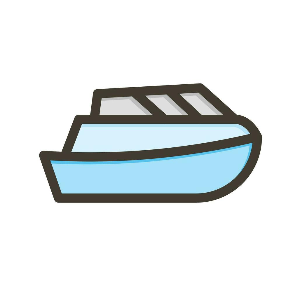 Toy Boat Thick Line Filled Colors For Personal And Commercial Use. vector
