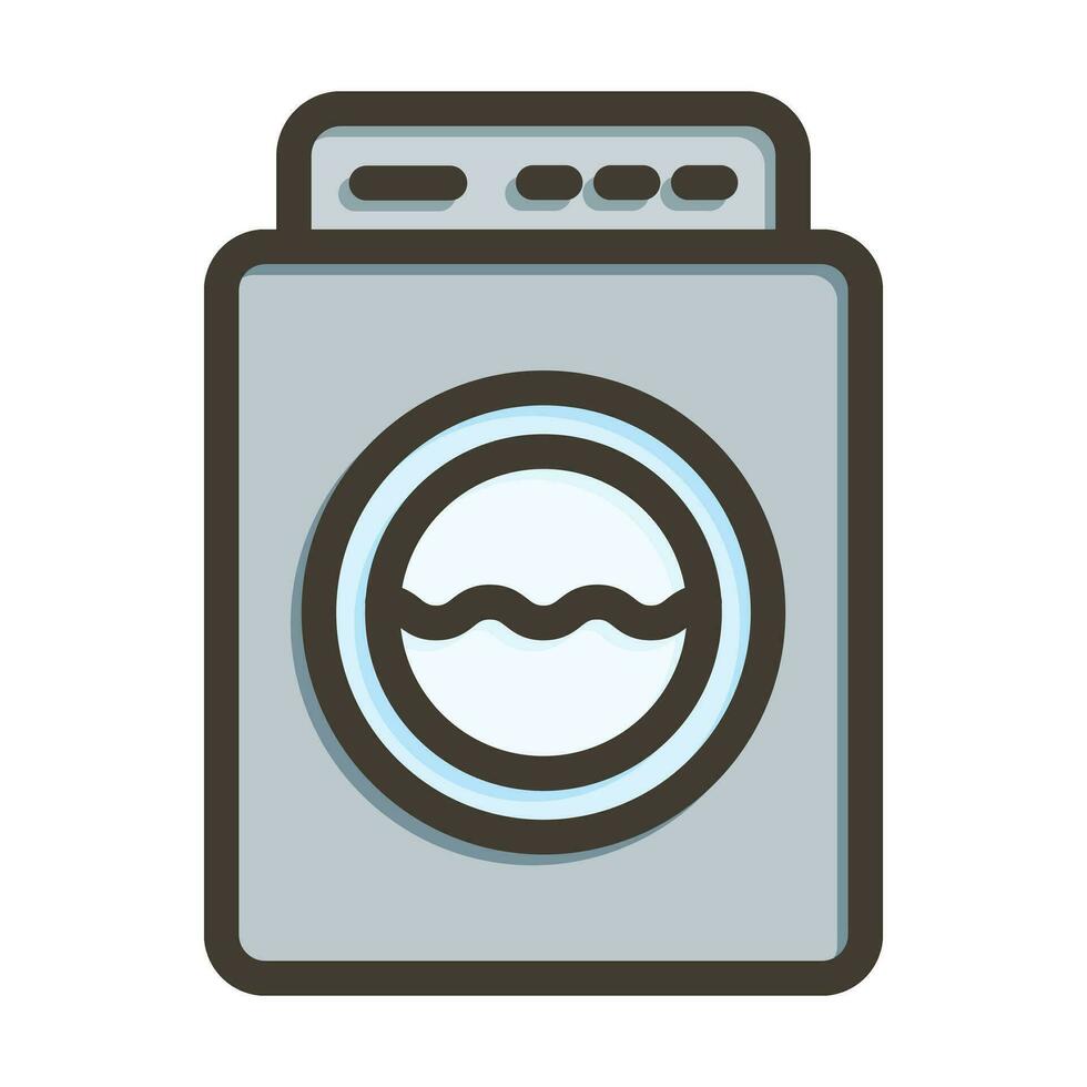 Washing Machine Thick Line Filled Colors For Personal And Commercial Use. vector