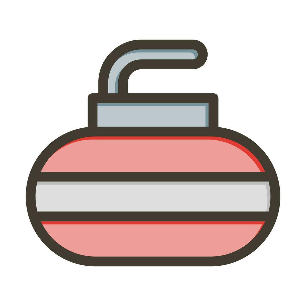 Curling Thick Line Filled Colors For Personal And Commercial Use. vector