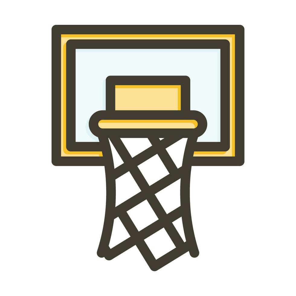 Basketball Hoop Thick Line Filled Colors For Personal And Commercial Use. vector