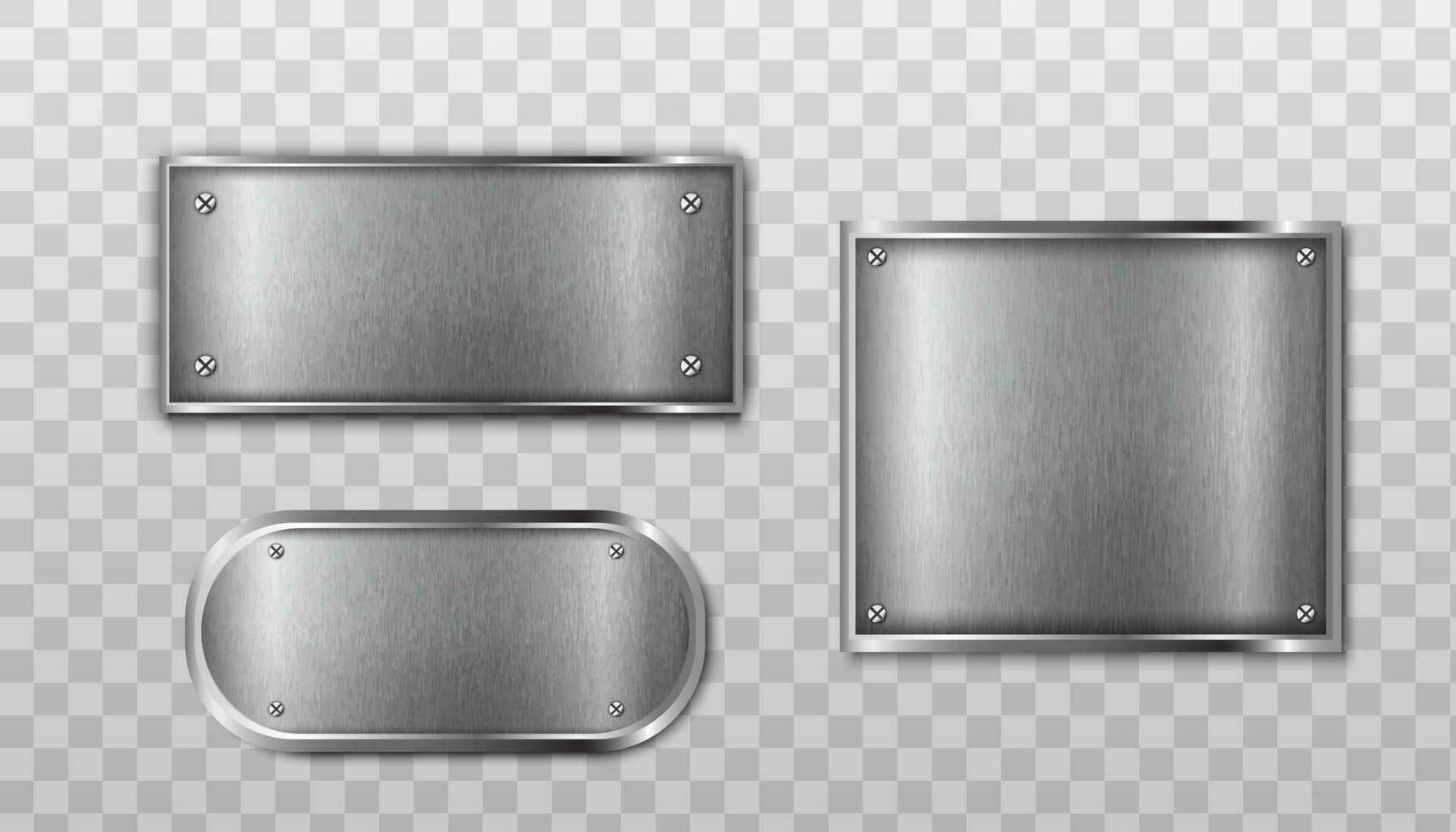 3d realistic vector metal plate. Isolated on background.