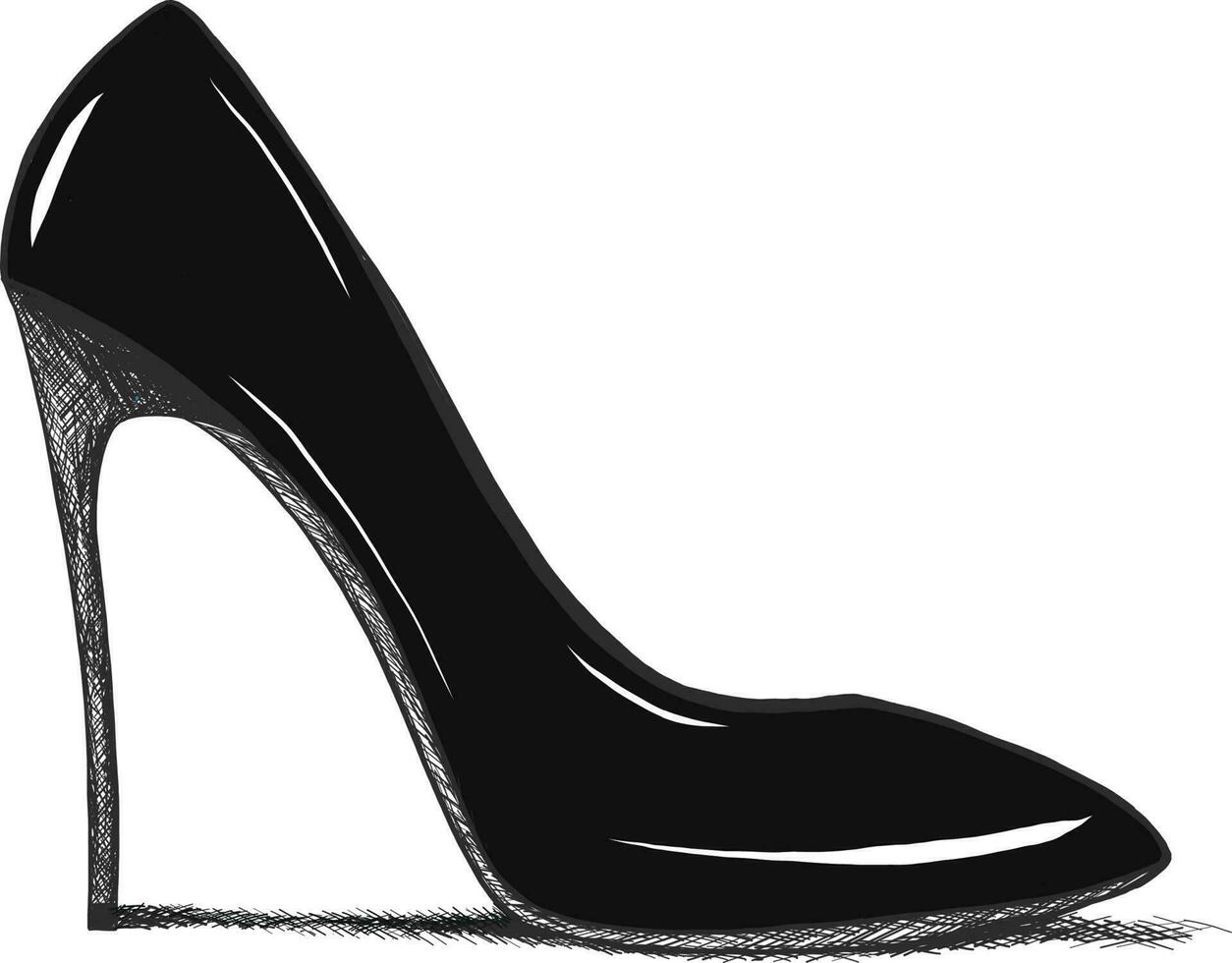 Vector hand drawing modern fashion high heels shoes sketch for banner advertising or promo, template for ad, online shopping or sales, clip art.