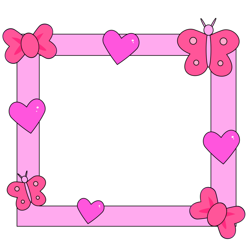 pink frame cute 27385525 PNG