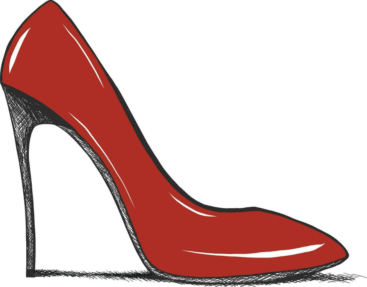 vector mano dibujo moderno Moda alto tacones Zapatos bosquejo para bandera publicidad o promoción, modelo para anuncio, en línea compras o ventas, acortar Arte.