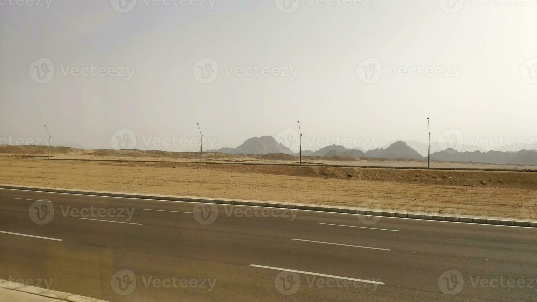 Road in the Sinai desert, Sharm el Sheikh in Egypt photo