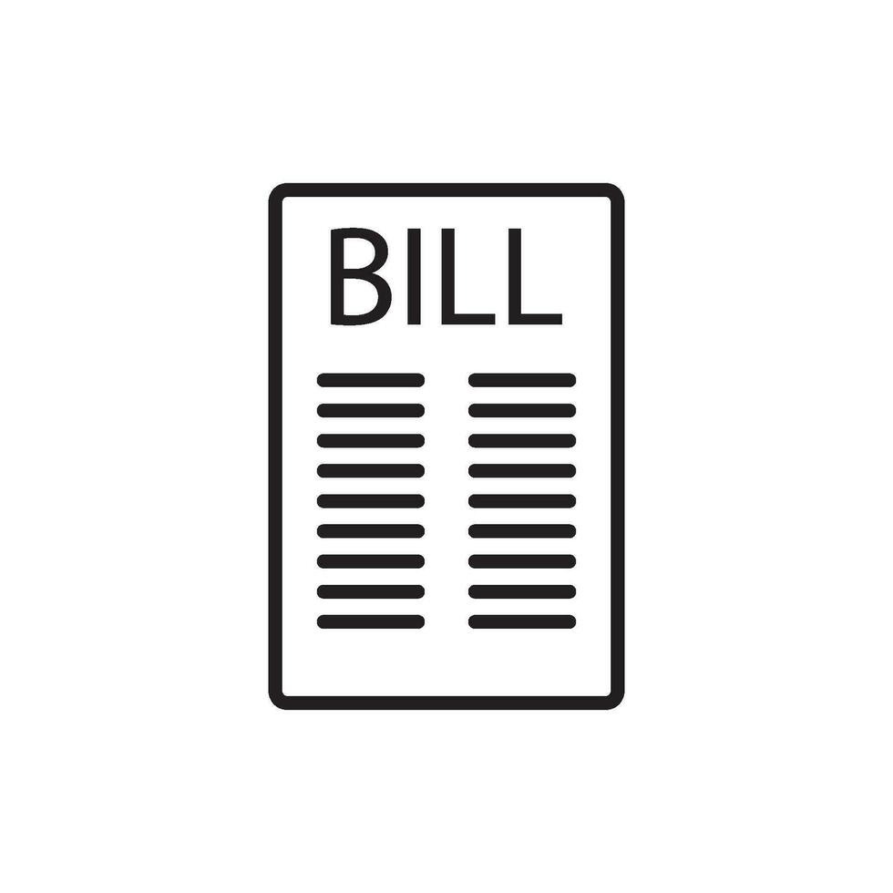 bill paper icon vector