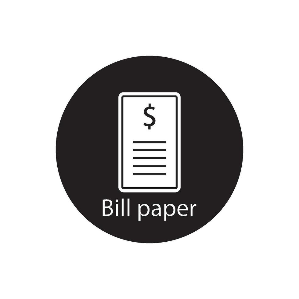 bill paper icon vector